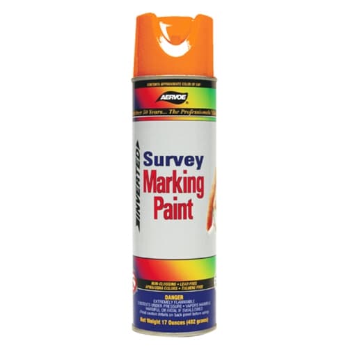Aervoe 222 Fluorescent Survey Marking Paint, Orange Aerosol 20 oz
