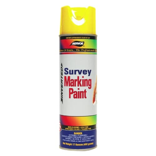 Aervoe 226 Fluorescent Survey Marking Paint, Yellow Aerosol, 20 oz