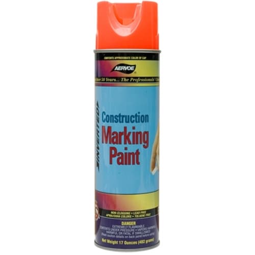 Aervoe 247 Lead Free Non-Clogging Flourescent Orange Construction Marking Paint Spray, 17 oz - My Tool Store