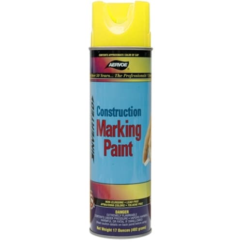 Aervoe 258 Lead Free Non-Clogging Hi-Viz Yellow Construction Marking Paint Spray, 20 oz - My Tool Store