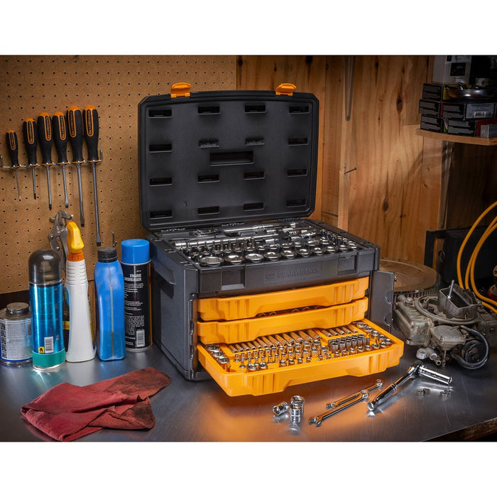 GearWrench 80966 243 Pc. 6 Point Mechanics Tool Set in 3 Drawer Storage Box - My Tool Store