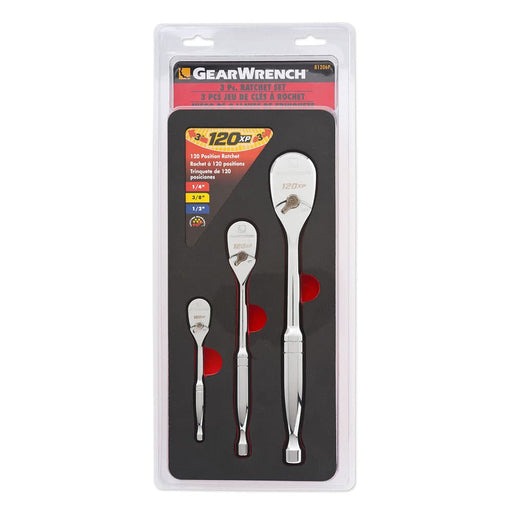 GearWrench 81206P 3 Pc. 1/4", 3/8" & 1/2" Drive 120XP Teardrop Ratchet Set - My Tool Store
