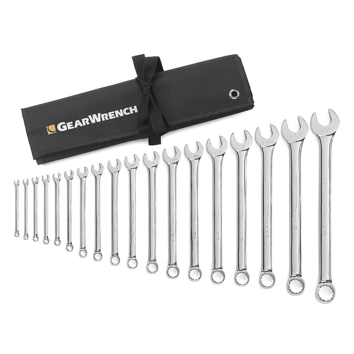 GearWrench 81917 18 Pc. 12 Point Long Pattern Combination SAE Wrench Set - My Tool Store