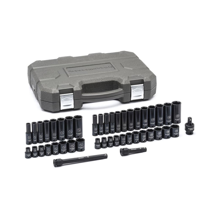 GearWrench 84916N 44 PC Black Oxide Standard & Deep SAE/Metric 3/8" Drive Impact Socket Set, 6 PT - My Tool Store