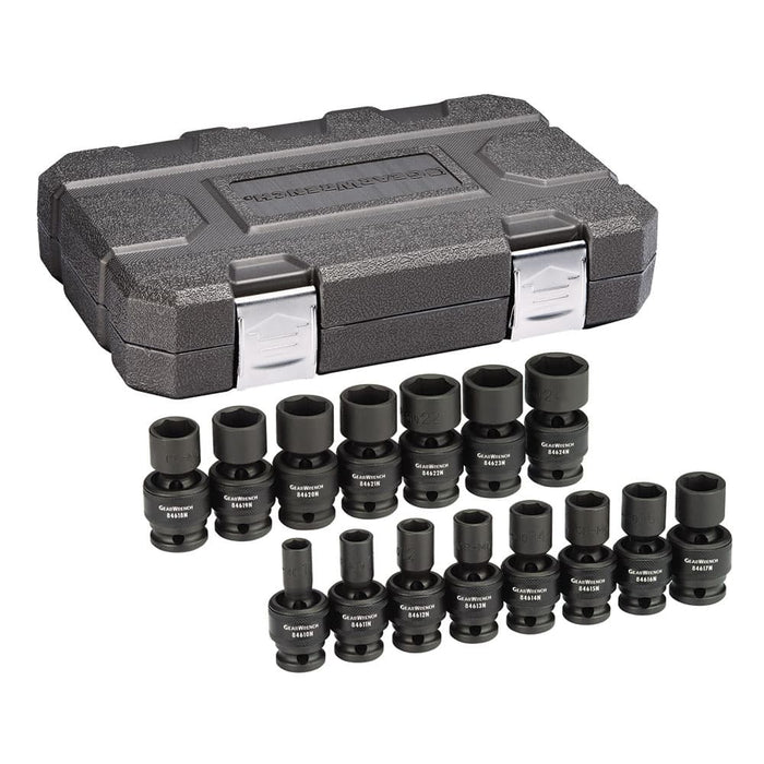GearWrench 84939N 15 Pc. 1/2" Drive 6 Point Standard Universal Impact Metric Socket Set - My Tool Store
