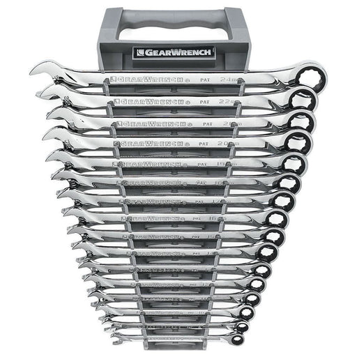 GearWrench 85099 16 Pc. 72-Tooth 12 Point XL Ratcheting Combination Metric Wrench Set - My Tool Store