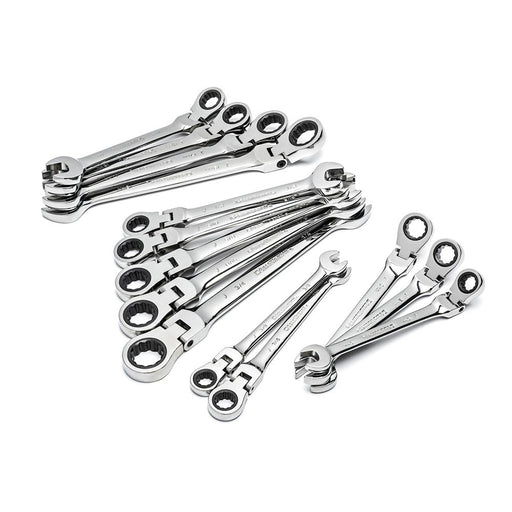 GearWrench 85141 14 Pc. 72-Tooth 12 Point Flex Head Ratcheting Combination SAE/Metric Wrench Set - My Tool Store