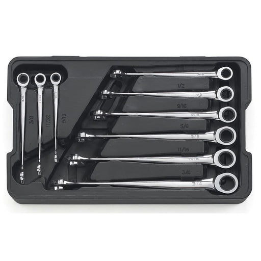 GearWrench 85898 9 Pc. 72-Tooth 12 Point XL X-Beam Ratcheting Combination SAE Wrench Set - My Tool Store