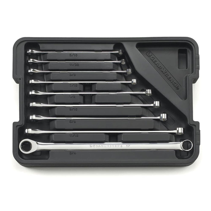 GearWrench 85998 9 Pc. 72-Tooth 12 Point XL GearBox Double Box Ratcheting SAE Wrench Set - My Tool Store