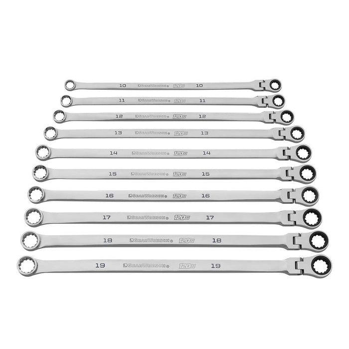 GearWrench 86126 10 Pc. 120XP Universal Spline XL Flex Head GearBox Ratcheting Metric Wrench Set - My Tool Store