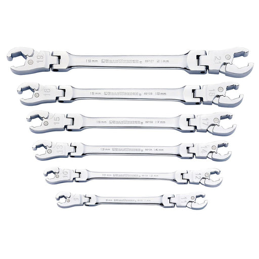 GearWrench 89101D 6 Pc. Ratcheting Flex Head Flare Nut Metric Wrench Set - My Tool Store