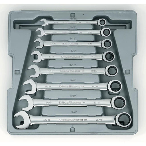 GearWrench 9308D 8 Pc. 72-Tooth 12 Point Ratcheting Combination SAE Wrench Set - My Tool Store