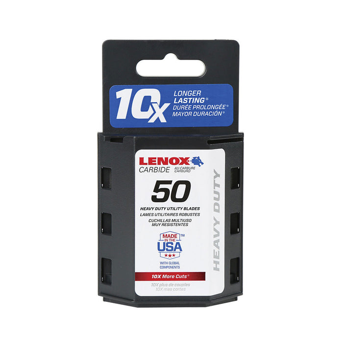 Lenox LXHT11800L Carbide Utility Replacement Blades, 50 Pack