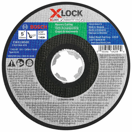 Bosch CWX1M500 Masonry Cutting T1 5" x 1/16", X-Lock, 25 Pack - My Tool Store