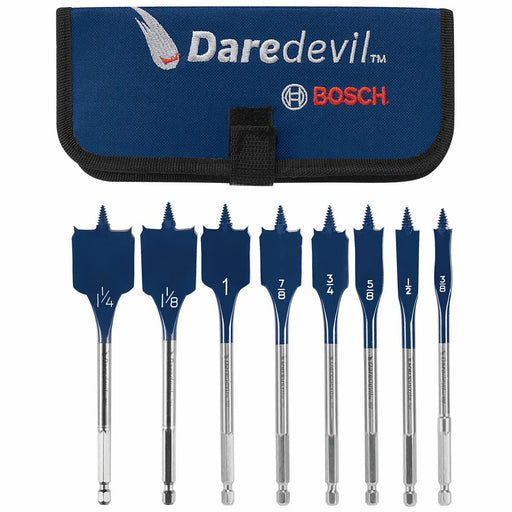 Bosch DSB5008P 8 pc. Daredevil Standard Spade Bit Set with Pouch - My Tool Store