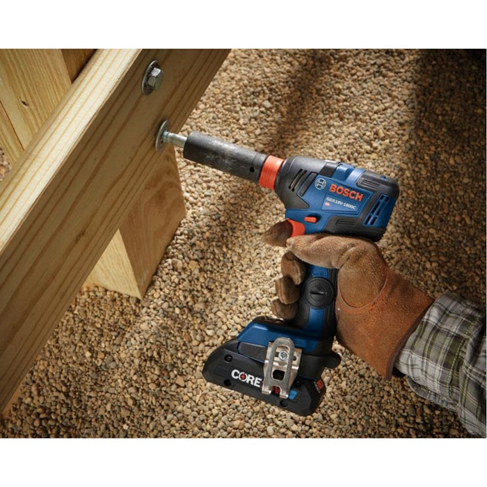 Bosch GDX18V-1800B12 18V Two-In-One 1/4" and 1/2" Bit/Socket Impact Driver/Wrench Kit with 2 Ah Standard Power Battery