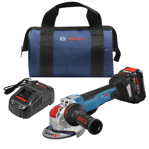 Bosch GWX18V-50PCB14 18V X-LOCK Brushless Connected-Ready 4-1/2 In. – 5 In. Angle Grinder Kit