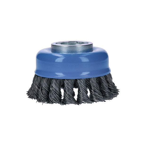 Bosch WBX328 3" Cup Brush, Knotted, Carbon Steel, X-Lock, 5 Pack