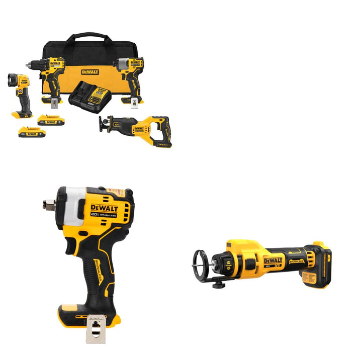 DeWalt DCK427D2 20V MAX* 4-Tool Combo Kit W/ FREE Impact Wrench & Cut-Out Tool