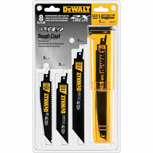 DeWalt DWA4101 8 piece 2X Reciprocating Saw Blade Set with Tough Case 5 Pack - My Tool Store