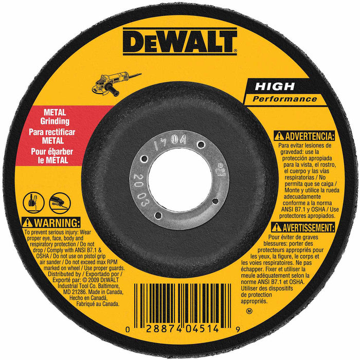 DeWalt DW4624 6" x 1/4" x 7/8" High Performance Metal Grinding Wheel - My Tool Store