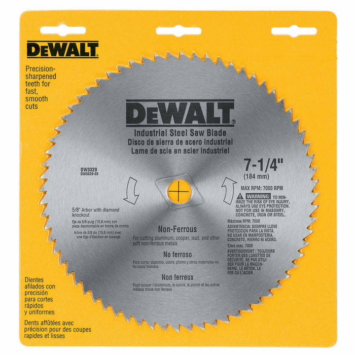 DeWalt DW3329 7-1/4" 68T Steel Non-ferrous Steel Saw Blade