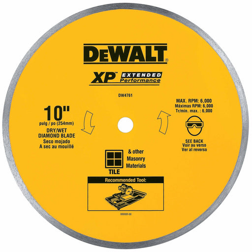 DeWalt DW4761 10" x .060" Ceramic Tile Blade Wet - My Tool Store
