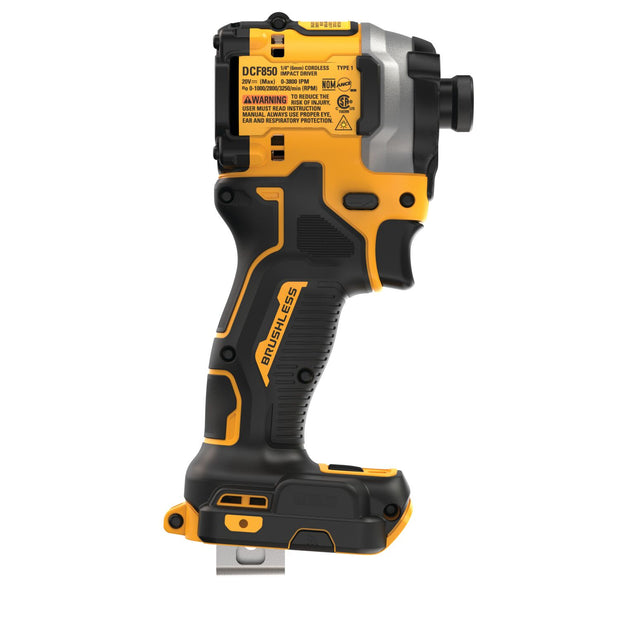 DeWalt DCF850B ATOMIC 20V MAX* 1/4 in. Brushless Cordless 3-Speed Impact Driver (Tool Only)