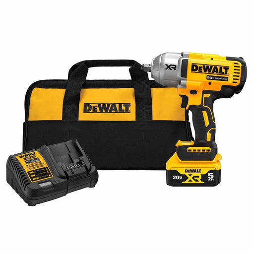 DeWalt DCF900P1 20V MAX XR 1/2-In High Torque Impact Wrench with Hog Ring Anvil with (1) 5.0 Ah Battery and Charger Kit - My Tool Store