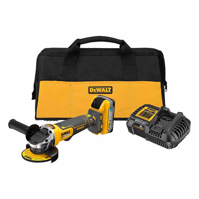 DeWalt DCG413H1 20V Max XR Brushless Cordless 4-1/2 In. Paddle Switch Small Angle Grinder Kit With Dewalt Powerstack 5.0 Ah Battery