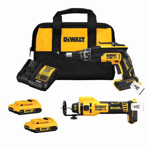 DeWalt DCK265D2 20V MAX XR Brushless Drywall Screwgun and Cut-Out Tool Combo Kit (2.0Ah) - My Tool Store