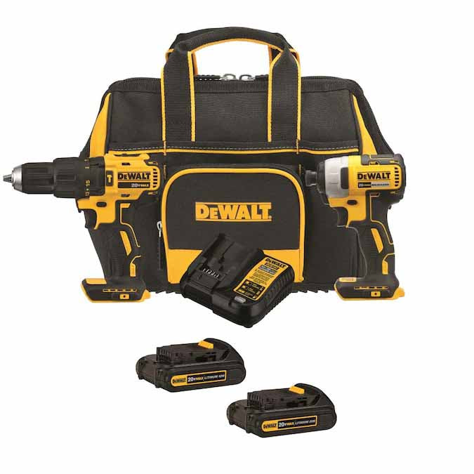 DeWalt 20-Volt Max Cordless Drill/Impact Combo Kit 2-Tool with 2 20-Volt 1.3Ah Batteries Charger u0026 Drywall Cut-Out Tool