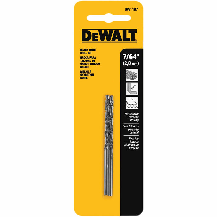 DeWalt DW1107 7/64" Black Oxide Split Point Drill Bit (2-pack)
