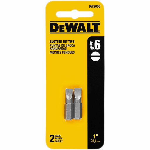DeWalt DW2006 #6 Slotted 1" Insert Bit Tips - My Tool Store
