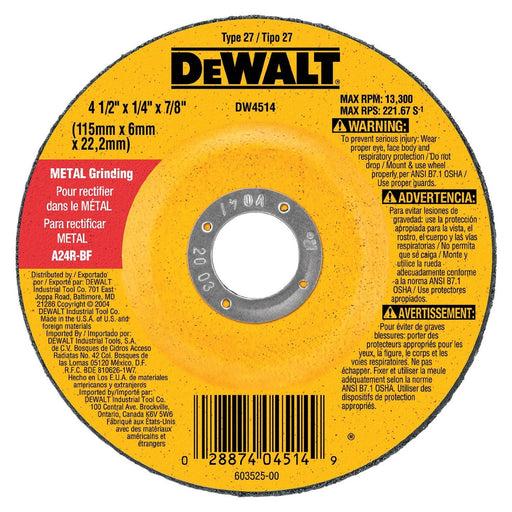 DeWalt DW4719 7" x 1/4" x 7/8" General Purpose Metal Grinding Wheel - My Tool Store