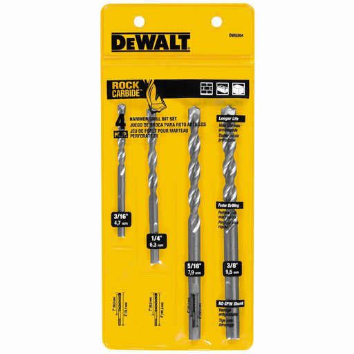 DeWalt DW5204 4-Pc. Premium Percussion Masonry Drill Bit Set - My Tool Store