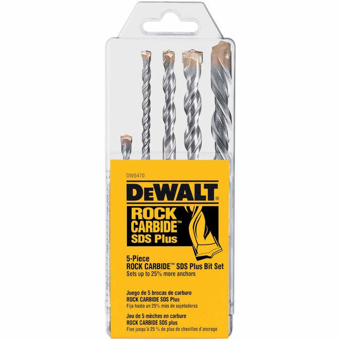 DeWalt DW5470 5 Piece Rock Carbide SDS Plus Drill Bit Set - My Tool Store