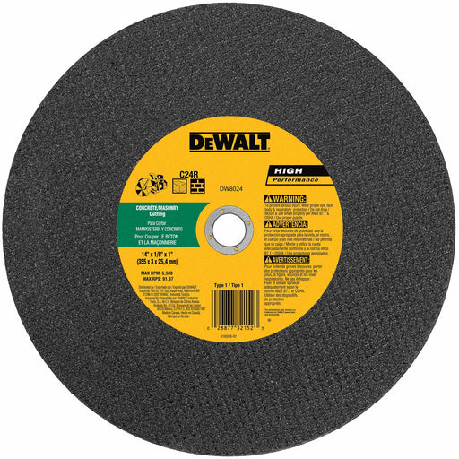 DeWalt DW8024 14" x 5/32" x 1" Concrete/Masonry High Speed Cut-Off Wheel - My Tool Store