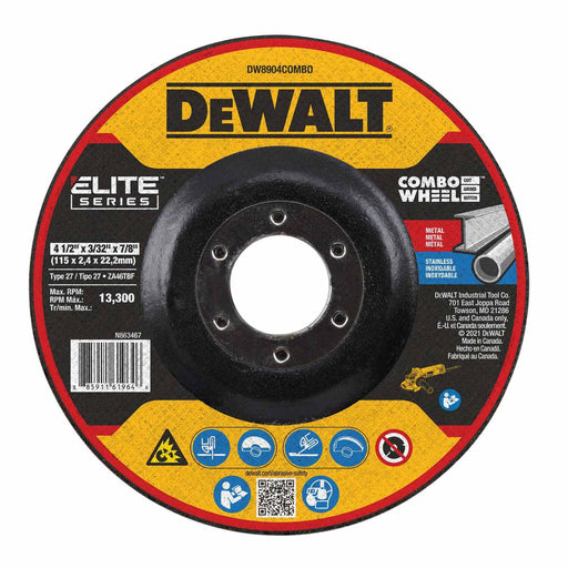 DeWalt DW8904COMBO Elite Series 4-1/2 x 3/32 x 7/8 XP T27 Cut & Notch - My Tool Store