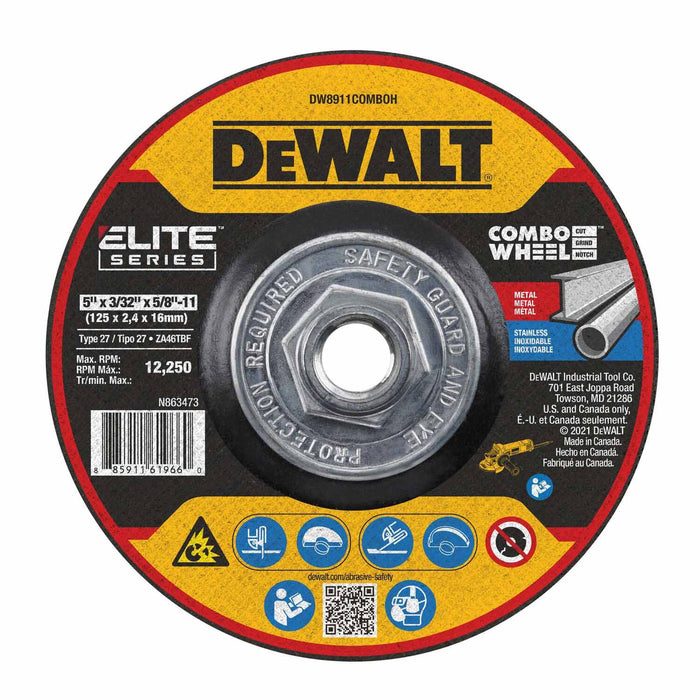 DeWalt DW8911COMBOH Elite Series 5 x 3/32 x 5/8-11 XP T27 Cut & Notch