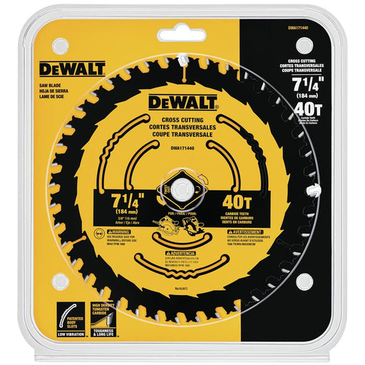 DeWalt DWA171440 7-1/4" 40T Small Diameter Circular Saw Blade Blister - My Tool Store