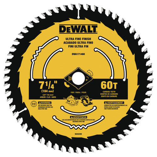 DeWalt DWA171460 7-1/4" 60T Small Diameter Circular Saw Blade