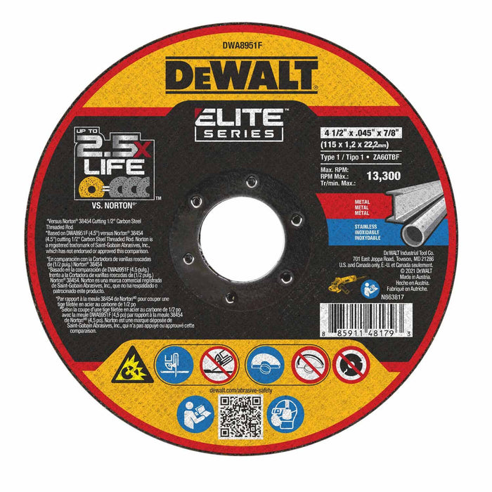 DeWalt DWA8951F 4-1/2 x .045 x 7/8 T1 XP CER Cut-Off
