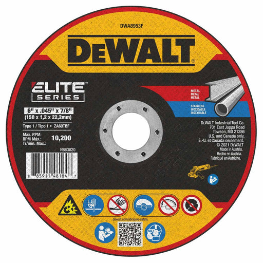 DeWalt DWA8953F Elite Series 6 x .045 x 7/8 XP T1 Cutting - My Tool Store