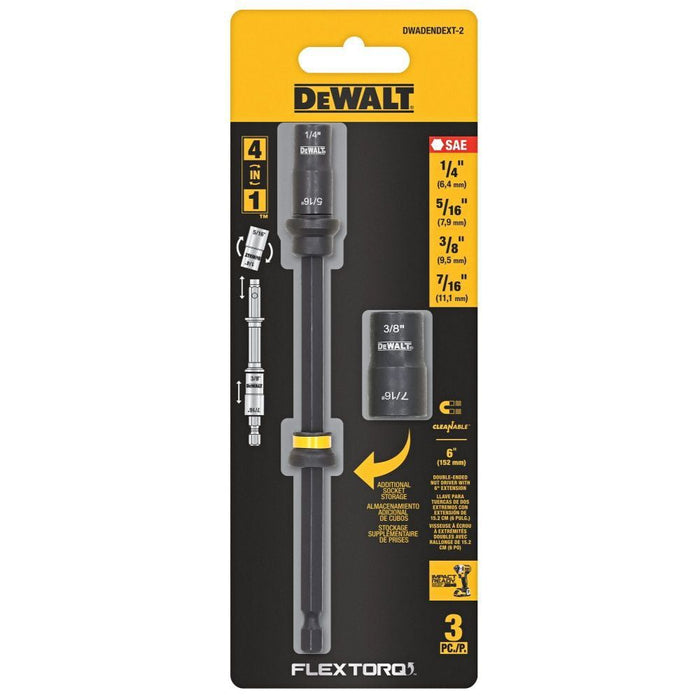 DeWalt DWADENDEXT-2 6" 4-in-1 Double Ended Nut Driver (SAE) - My Tool Store