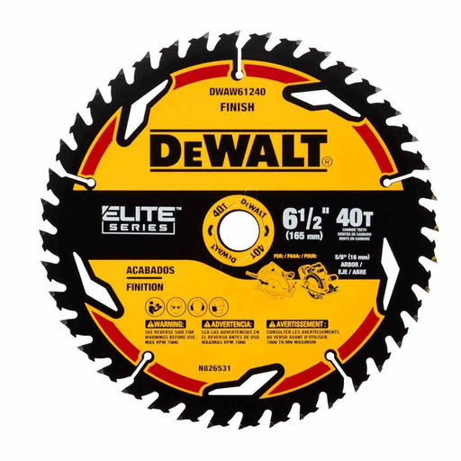 DeWalt DWAW61240 6-1/2" 40T Elite Series Saw Blade - My Tool Store