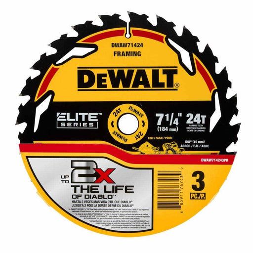 DeWalt DWAW714243PK 7-1/4" 24T Elite Series 3 Pack - My Tool Store