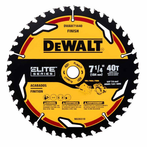 DeWalt DWAW71440 7-1/4" 40T Elite Series Saw Blade - My Tool Store