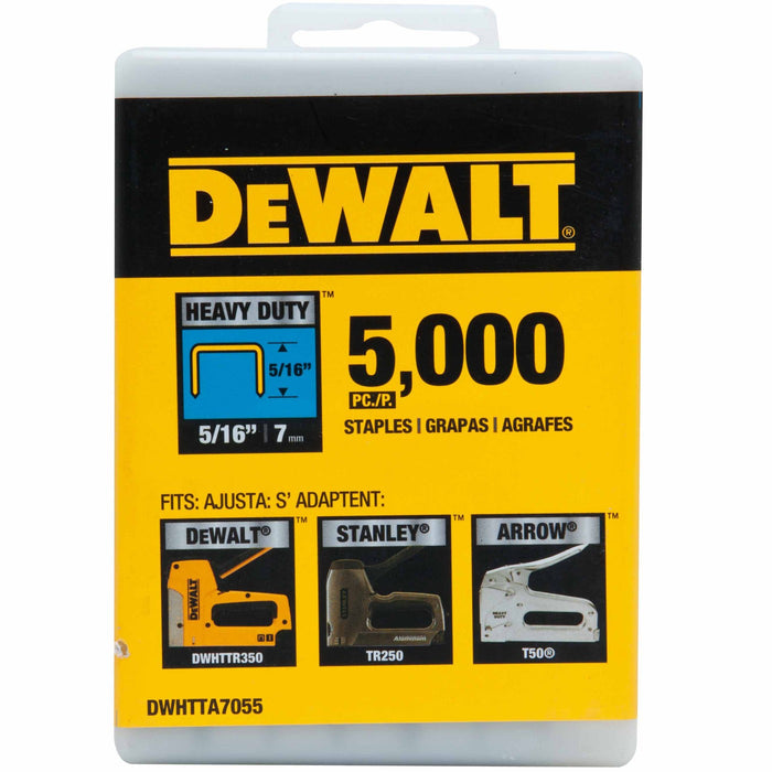 DeWalt DWHTTA7055Heavy-Duty Narrow Crown Staples 5/16" - 5000 Pk (T50 Style)
