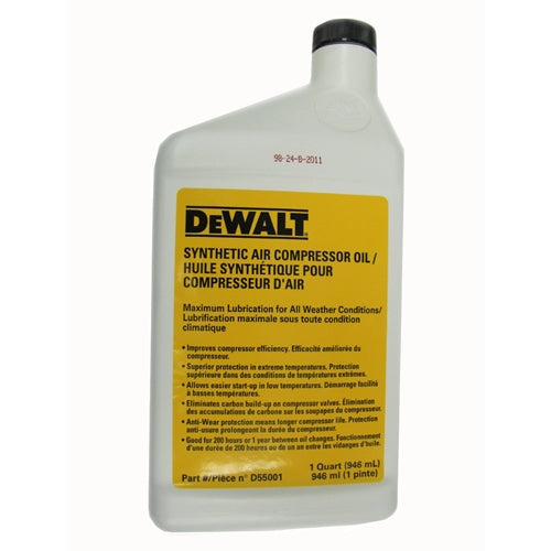 DeWalt D55001 Compressor Oil Synthetic 1 Quart